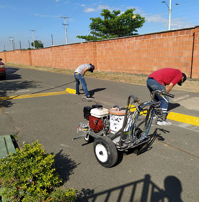 instalacion de separador vial